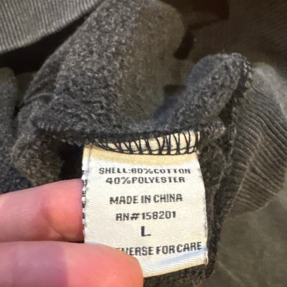 Lazy Sunday dark heather gray jeweled studded cropped crew sweatshirt SIZE L - Picture 5 of 6